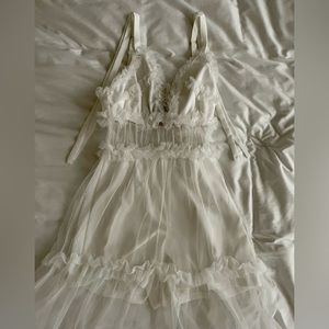 White Jumper Maxi Tulle Dress